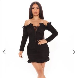 Off the shoulder black Fashion Nova dress